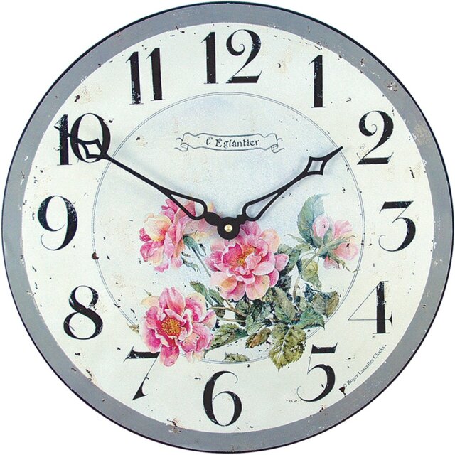 Pink Roses Wall Clock - 36cm