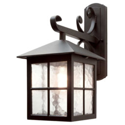 Lucia Black Hardwired Frosted Glass Outdoor Wall Lantern