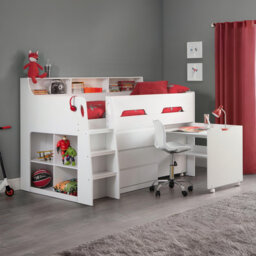Binne Single (3') 3 Drawer Bed Frames Mid Sleeper Loft Bed with Built-in-Desk