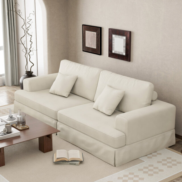 4 Seater Chenille Sofa & Chaise
