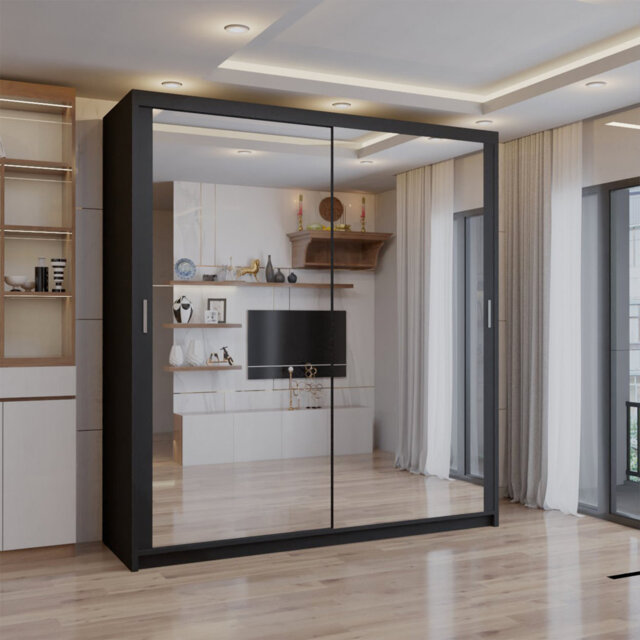 Cairo Sliding Double Mirror Wardrobe 90/100/120/150/180/203cm