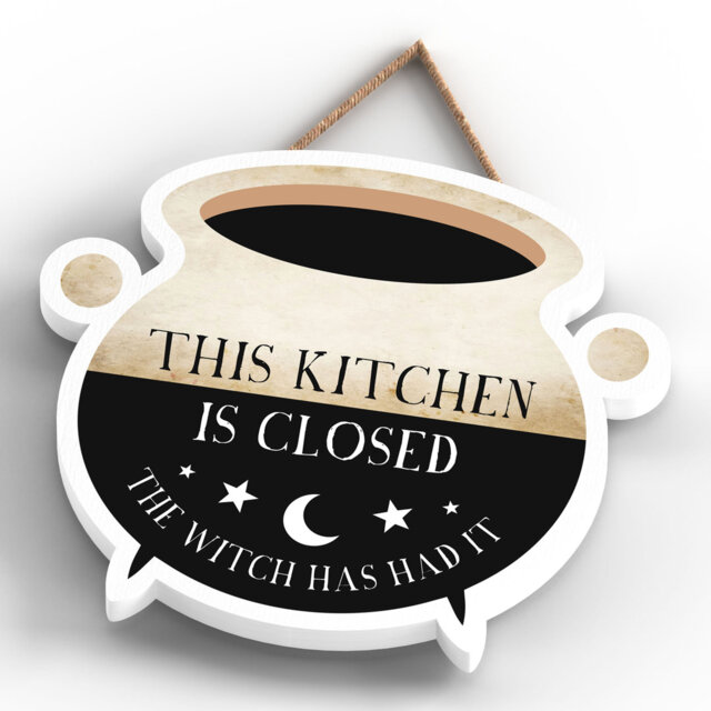 Kitchen Closed Witch Humour Wooden Plaque Vivid Squid Wholesale Wall Decor
