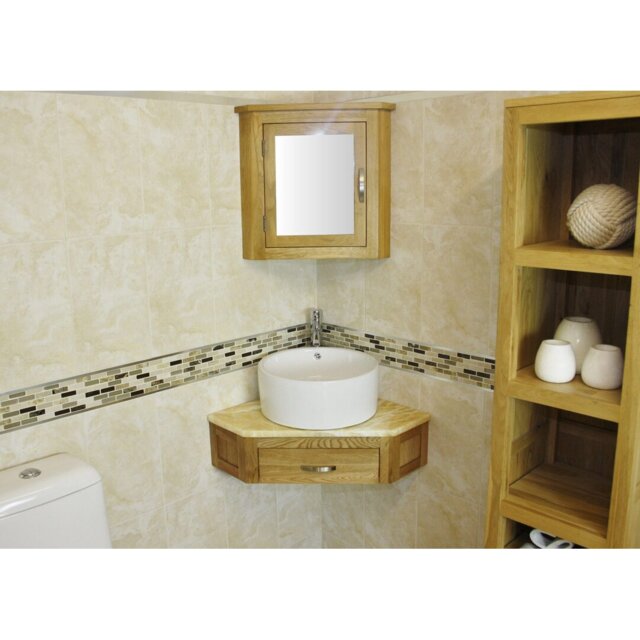 Covell Wall Mounted Corner Vanity Unit