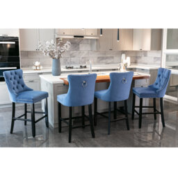 Lux Velvet Upholstered Bar Stools