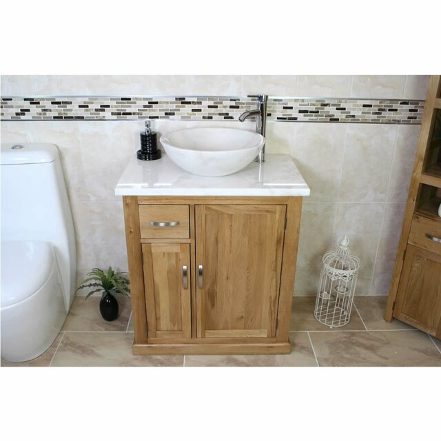 Decosta 750mm Single Bathroom Vanity with Vessel Stone Basin