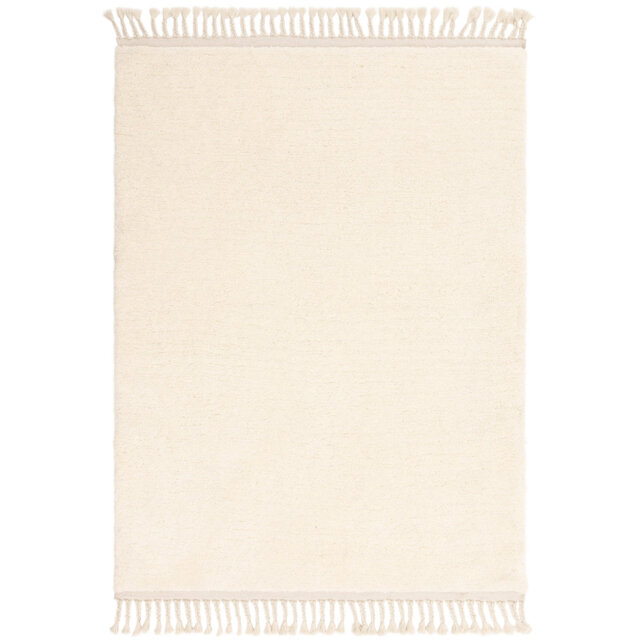 Buckmiller Plain Moroccan Machine Woven Cream Area Rug