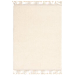 Buckmiller Plain Moroccan Machine Woven Cream Area Rug