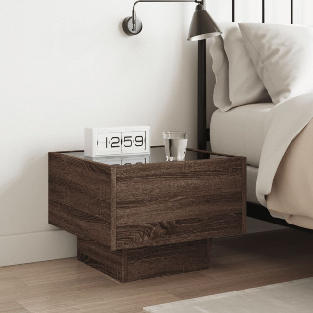 Metro Lane Bedside Table With Infinity LED Sonoma Oak 40X40x30 Cm