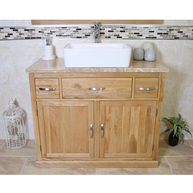Michael Solid Oak 1000mm Free-Standing Vanity Unit