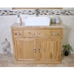 Michael Solid Oak 1000mm Free-Standing Vanity Unit