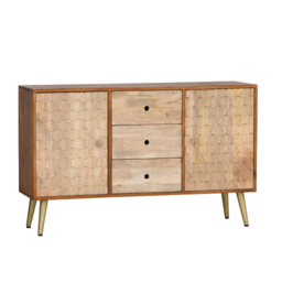 Dakota Solid Mango Wood 2 Door 3 Drawer Large Sideboard