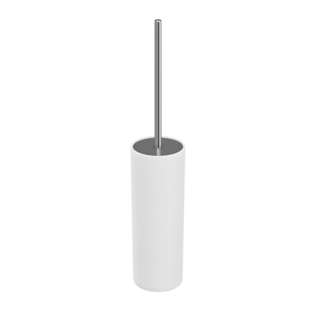 Hadlock Brettley Brayden Studio with Pitch Screw and Durable Brass Silver Free-Standing Toilet Brush and Holder
