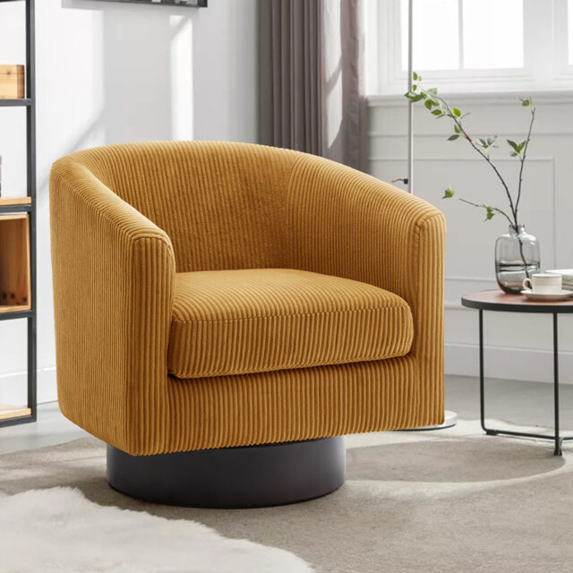 Bennett 72.1Cm Wide Swivel Barrel Chair