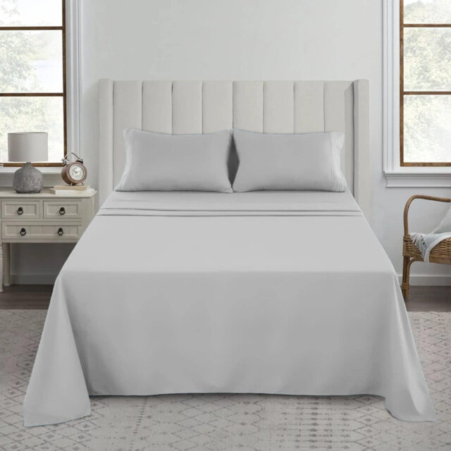Percale Flat Sheet Solid Colour - Polycotton Single Double King Super King Size Easy Care - Machine Washable UK Yarn
