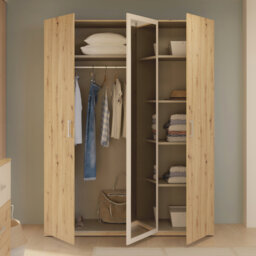 3 Door Manufactured Wood Wardrobe