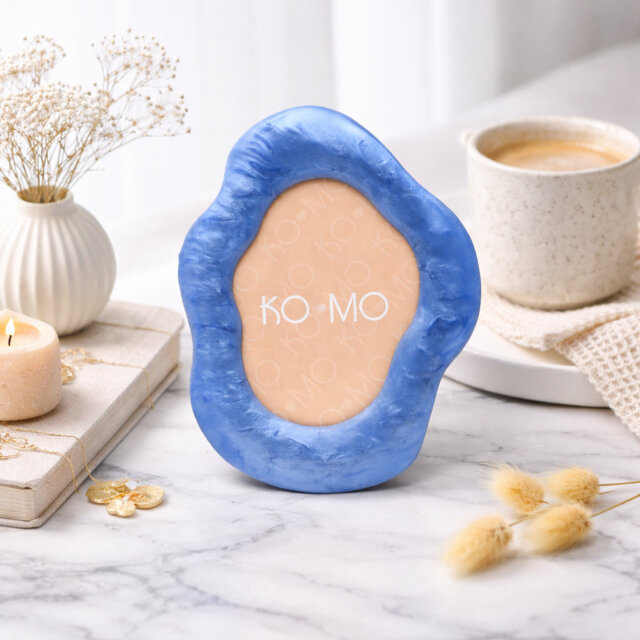 Organic Shape Resin Photo Frame 5x7 Inch - Modern Decorative Picture Frame with Glossy Finish - Tabletop Photo Display for Home decor