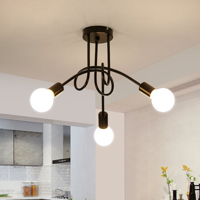 Saddlebrooke 3-Light 40cm Sputnik Semi Flush Mount Ceiling Light