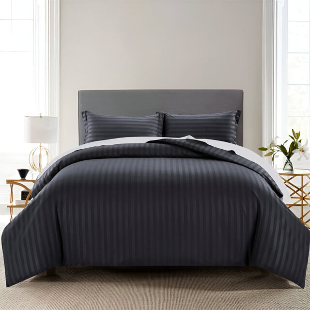 Thirlby Microfibre 250 TC Reversible Modern & Contemporary Duvet Cover Set with Pillow Cases