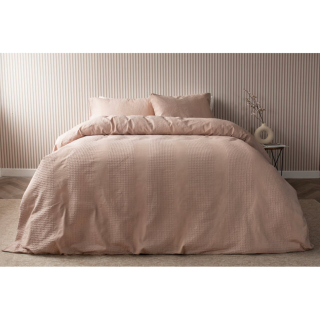 Cotton Striped Duvet Cover with Pillowcases Included