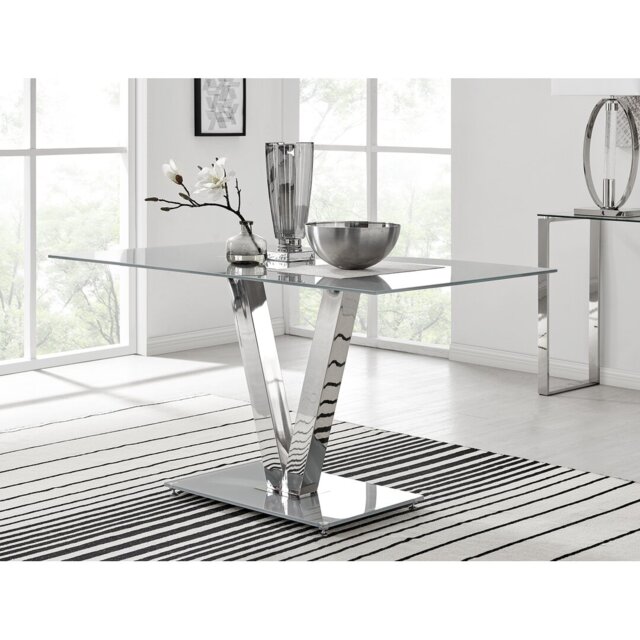 Chowchilla V Glass Dining Table