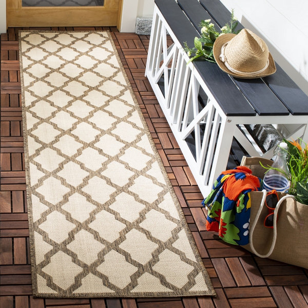 Barrister Cream/Beige Looped/Hooked Indoor/Outdoor Rug