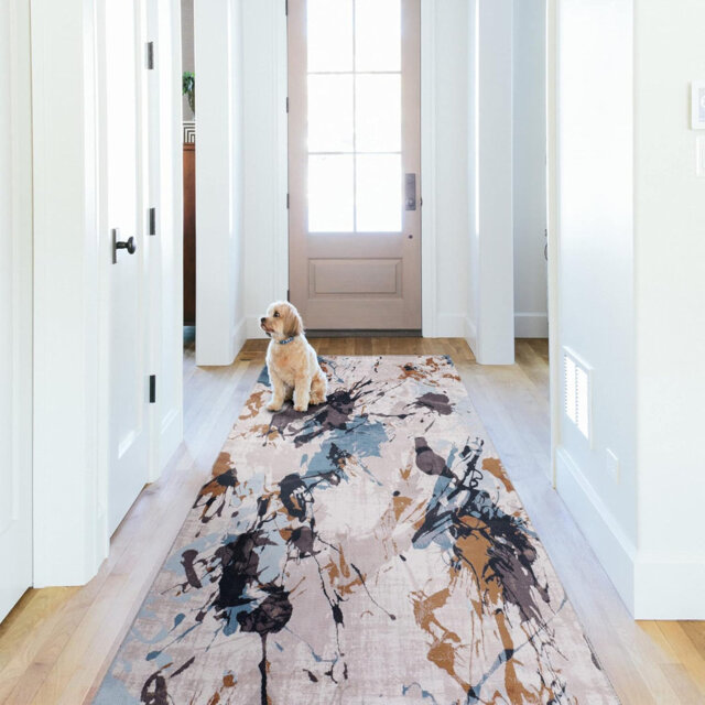 Non Slip Area Rugs Machine Washable Carpet Pad Entryway Rug Low Pile Modern Mat For Bedroom - 1004