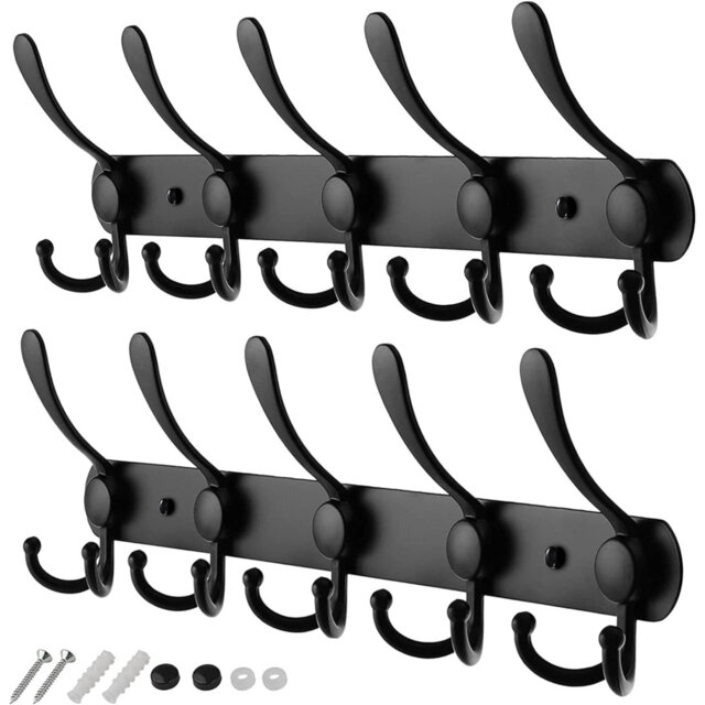 Aracelio Stainless Steel Wall 10 - Hook Wall Mounted Coat Rack