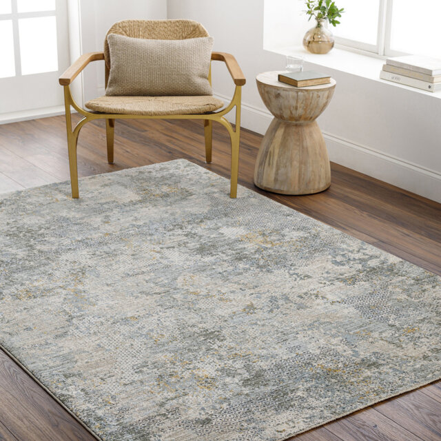 Vintage Green Grey Blue Yellow Traditional Boho Fringe Living Dining Bedroom Rug