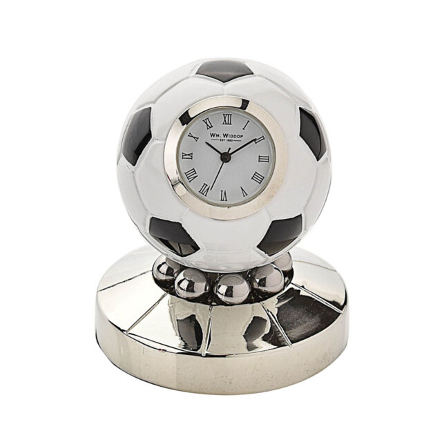Analog Metal Quartz Tabletop Clock in Plated/Black