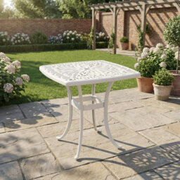 Square Outdoor Side Table With Umbrella Hole , 54cm cm W 54cm cm D