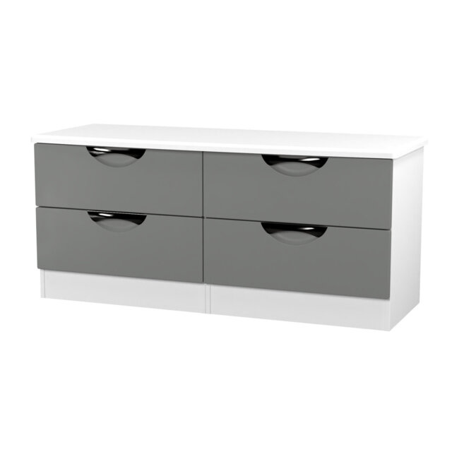 Bhodhini 4 Drawer Bed Box in Gloss & Bardolino oak (Ready Assembled)