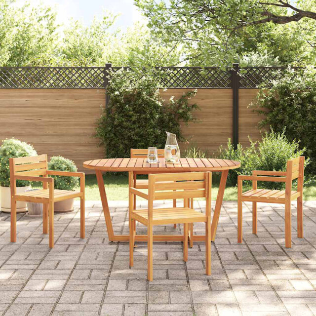 4 - Person Wood Patio Dining Set with Oval Table