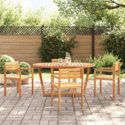 4 - Person Wood Patio Dining Set with Oval Table
