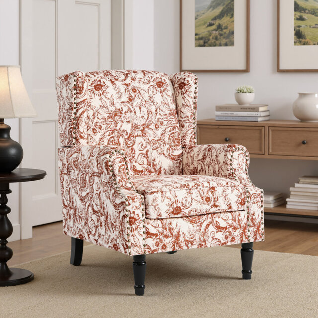 Upholstered Chenille Armchair