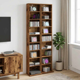 CD Cabinet Engineered Wood Indoor Media Storage Unit Rack Bedroom Home