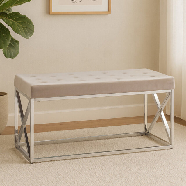 Anmol Velvet Upholstered Bench