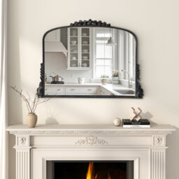 Retro Victorian Arched Overmantle wall Mirror 66x89CM