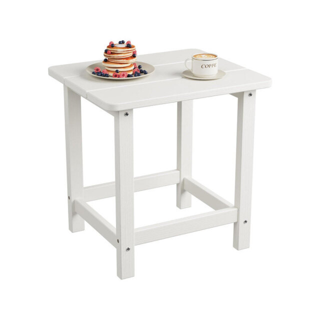 Square HDPE Outdoor Side Table - Durable Adirondack Patio End Table for Beach, Porch