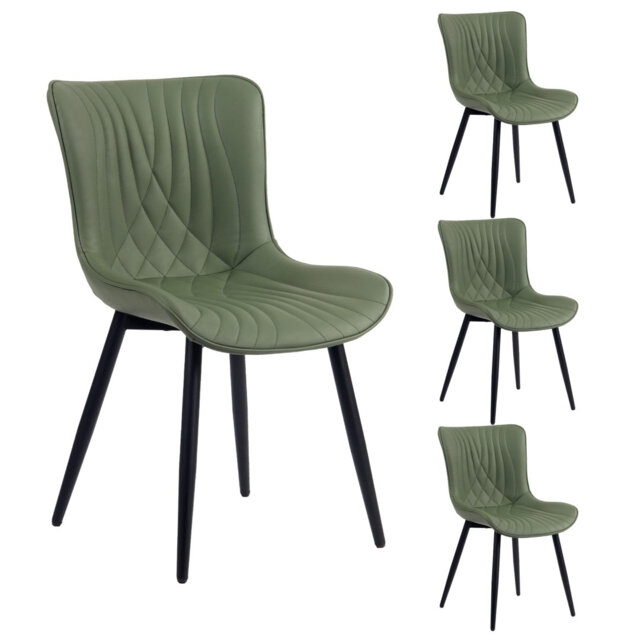 Comfortable Padded Dining Chairs with Back Easy Assembly Upholstered Side Chair, Accent Chairs for Kitchen, Dining Room