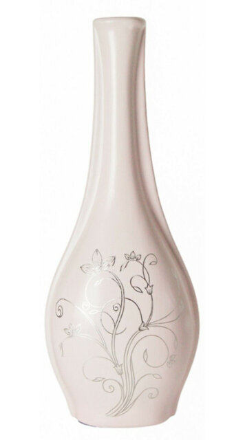 Pink Ceramic Flower Vase 35Cm Floral Design Ornament Tall Bottle Neck Decorative