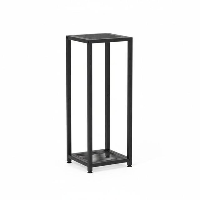 Modern 2-Tier Metal Plant Stand for Indoor Outdoor Display