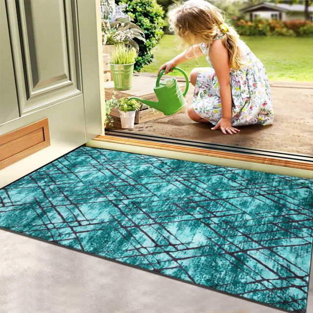 Living Room Turquoise Rug