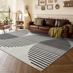Abstract Machine Printed Shag Area Rug