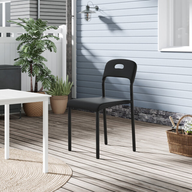 Stackable Modern Dining Chair with Metal Legs, Waterproof and Stain-Resistant, Set of 4