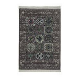 Machine Woven Grey/White/Green Rug