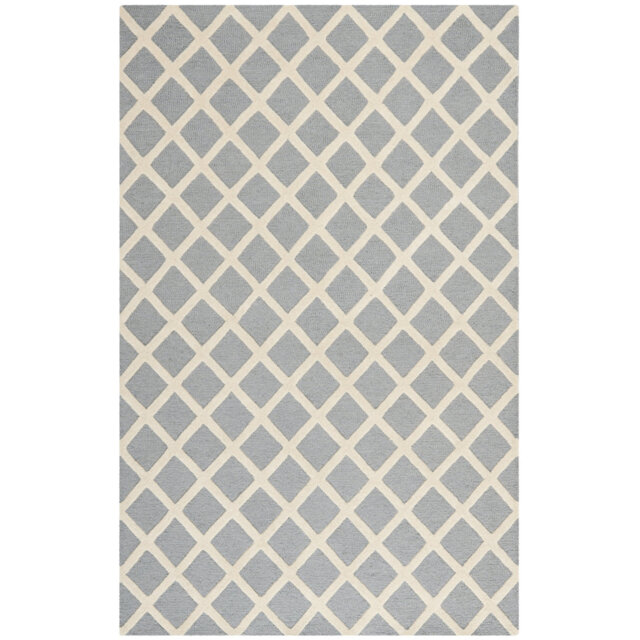 Griffin Handmade Tufted Silver/Ivory Rug
