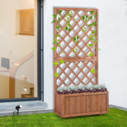 Outsunny 45L Garden Planter with Trellis