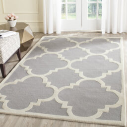 Keith Handmade Tufted Wool Silver/Ivory Rug