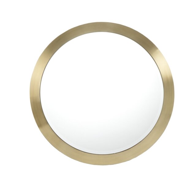 Ajibola Round Metal Framed Wall Mounted Accent Mirror in Gold