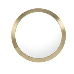 Ajibola Round Metal Framed Wall Mounted Accent Mirror in Gold